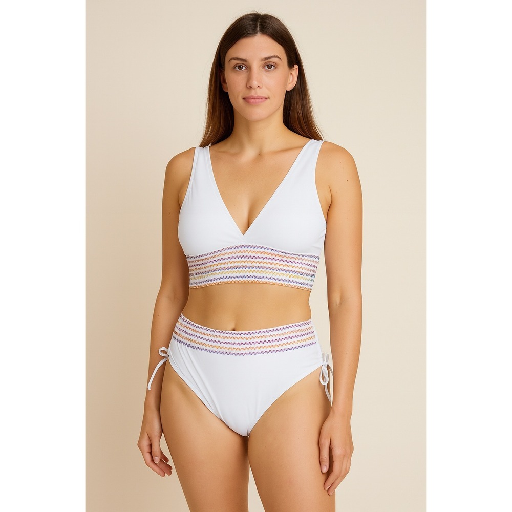 Blooming Jelly Womens Bikini Set Size M White Knit Boho Resort Chic‎ Coastal